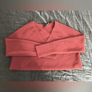 Athleta Hanover Refined V-Neck Sweater Red Size XS